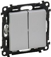 Переключатель без рамки Legrand Valena Life 2-кл. проходной алюминий картинка